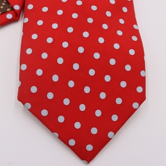 Paul Smith Red Silk Polka Dot Necktie Bold Quirky Career Menswear Vintage - Picture 1 of 7